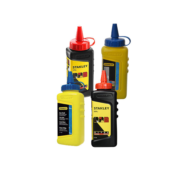 FLACONI in polveri per Tracciare - (Conf. 12pz) - Stanley - Blu o Rosso - da 115g o 225g - (Confezione multipla) FLACONI in polveri per Tracciare - (Conf. 12pz) - Stanley - Blu o Rosso - da 115g o 225g - (Confezione multipla)